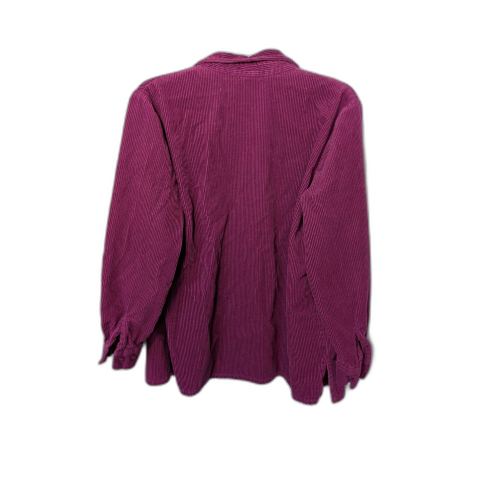 cabincore casual fall corduroy Button Down Shirt Jacket Purple Shacket Size XL - Picture 3 of 5
